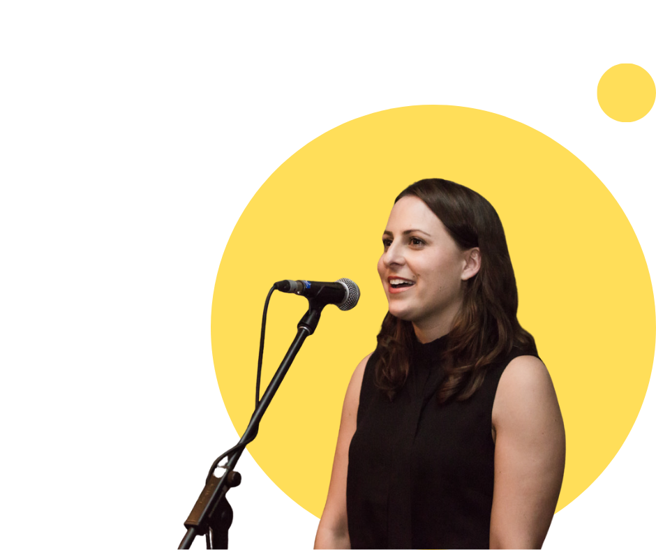 Woman accepting an award